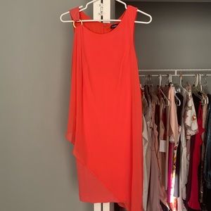Bebe coral asymmetrical dress size small
